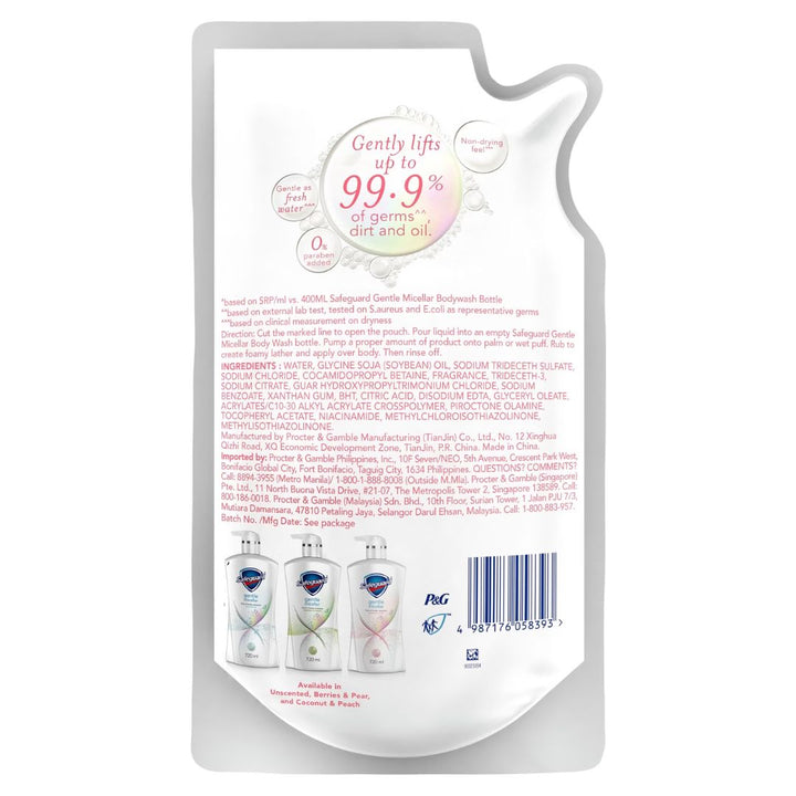 Safeguard Gentle Micellar Bodywash Berries and Pear Pack, 620ml