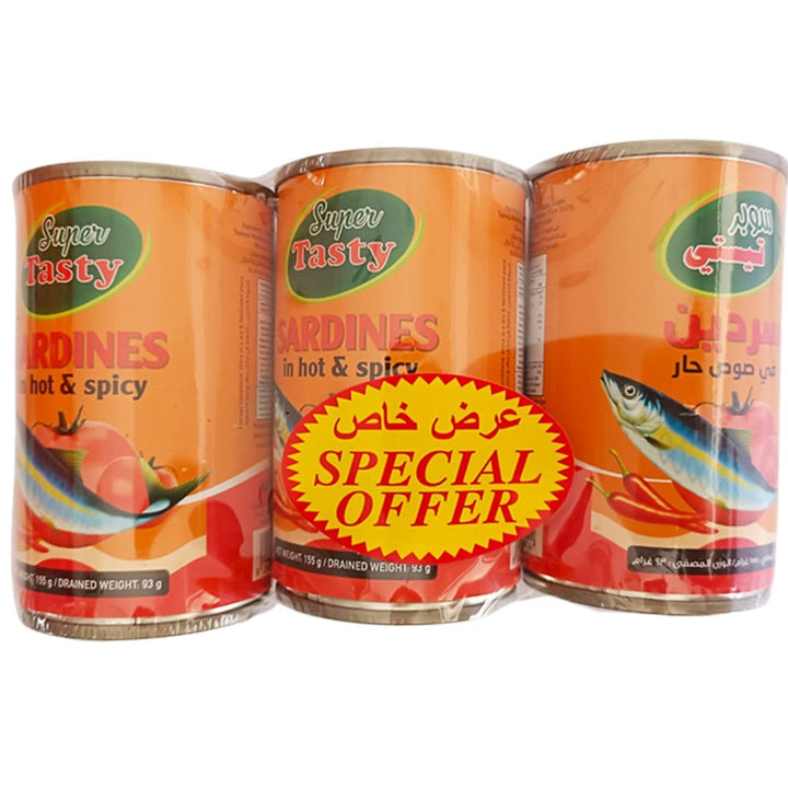 Super Tasty Sardines in Hot & Spicy, 155g x3