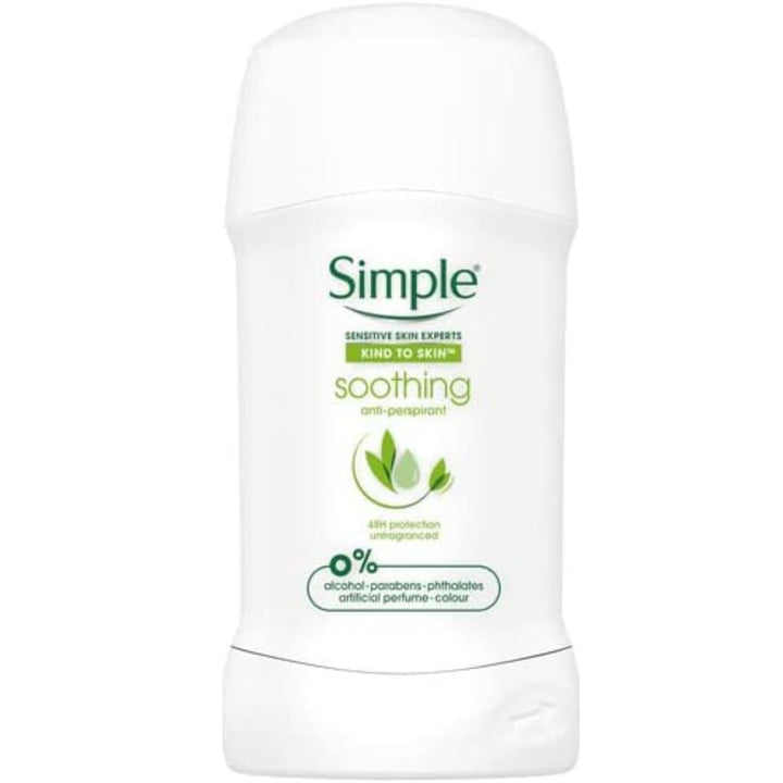 Simple Soothing Fragrance Free Antiperspirant Roll-on For Women, 40ml