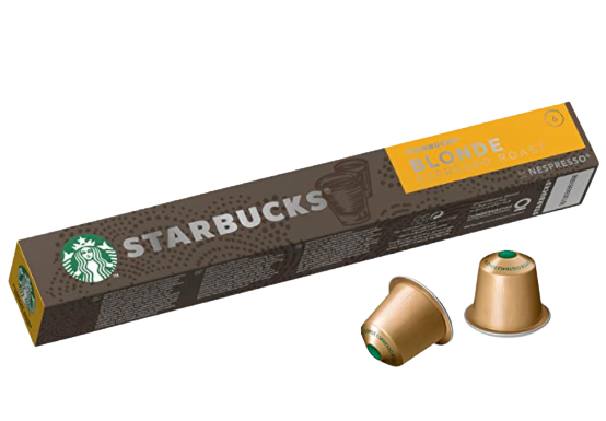 Starbucks Blonde Espresso Roast Coffee Capsules by Nespresso Intensity, 10 x 53g