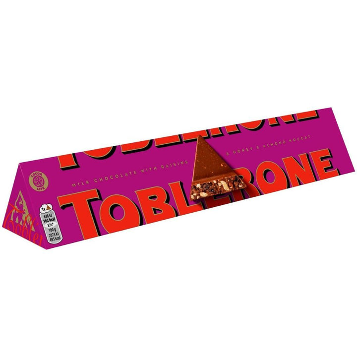 Toblerone Milk Chocolate With Raisins & Honey & Almond Nougat, 100g