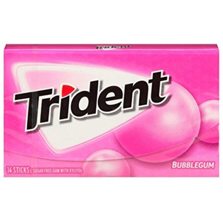 Trident Bubblegum Sugar Free, 14Sticks