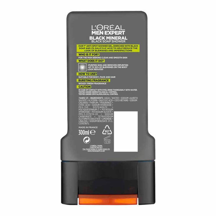 Loreal Men Expert Black Mineral Shower Gel, 300ml