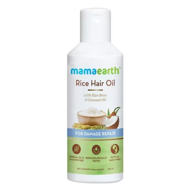 Mamaearth Rice Hair Oil With Rice Bran And Coconut Oil For Damage Repair, 150ml