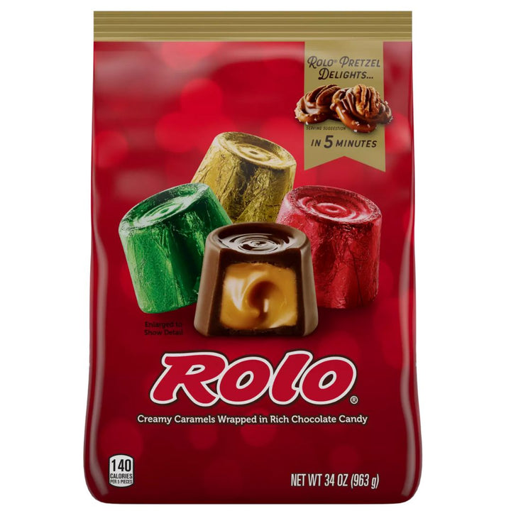 Rolo Holiday Creamy Caramels in Rich Chocolate Candy, 963g