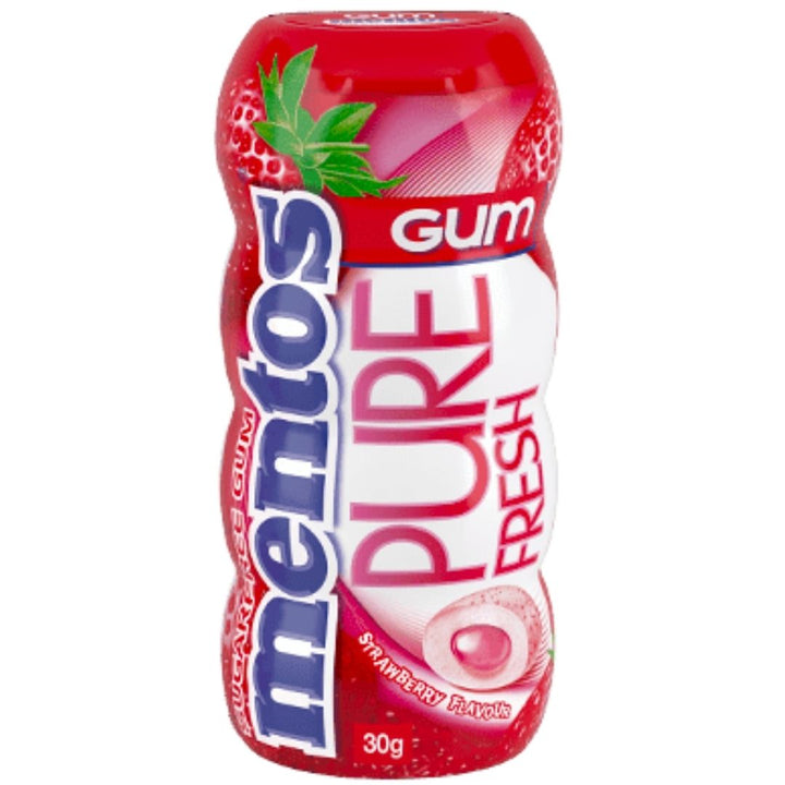 Mentos Pure Fresh Strawberry Sugarfree Bottle, 14 pcs