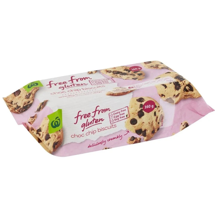 Woolworths Free From Gluten Chocolate Chip Biscuit, 160g