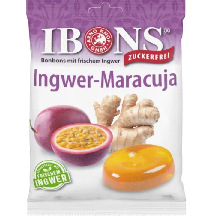 Ibons Candy, Ginger-Passion Fruit, Sugar-Free, 75 g