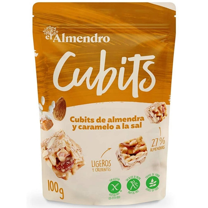 El Almendro Almond and Caramel Salt Cubits, 100g