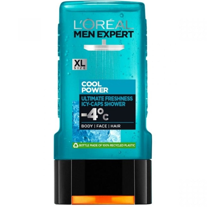 L'Oreal Mens Expert Cool Power Ultimate Freshness Icy-Caps Shower Gel, 300ml