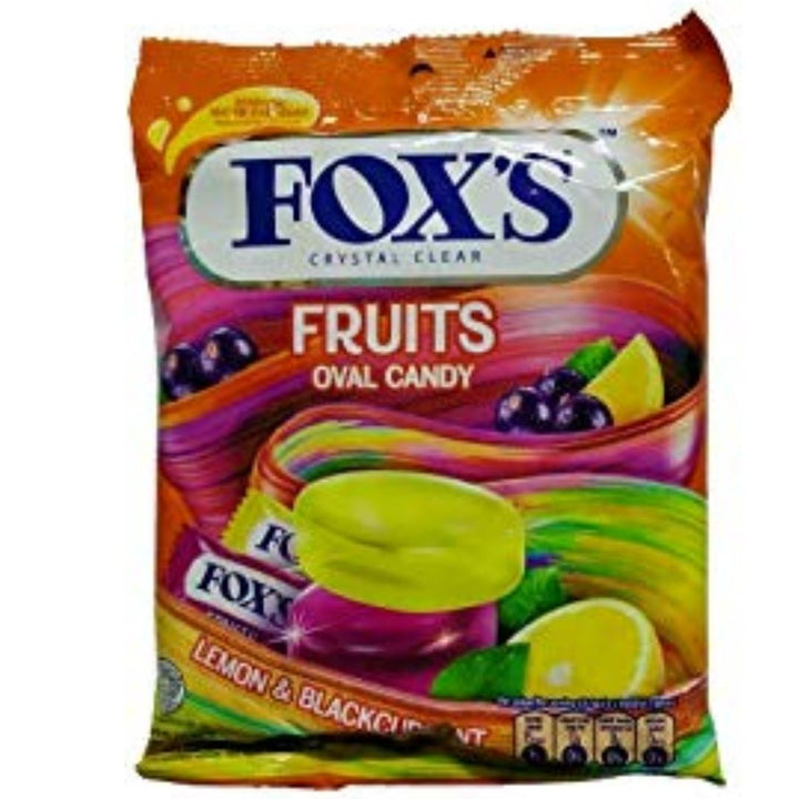 Fox's Crystal Clear Fruits Lemon & Blackcurrant Flavor Candy, 125g