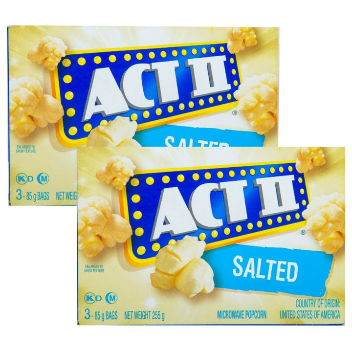 Act II Microwave Popcorn Salted, 2 x 255g