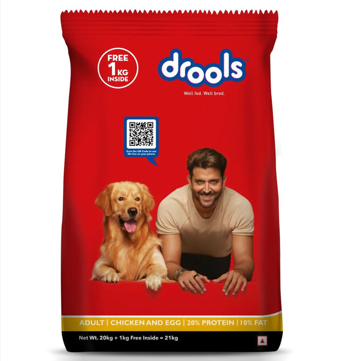 Drools Chicken and Egg Adult Dog Dry Food, 20+1Kg