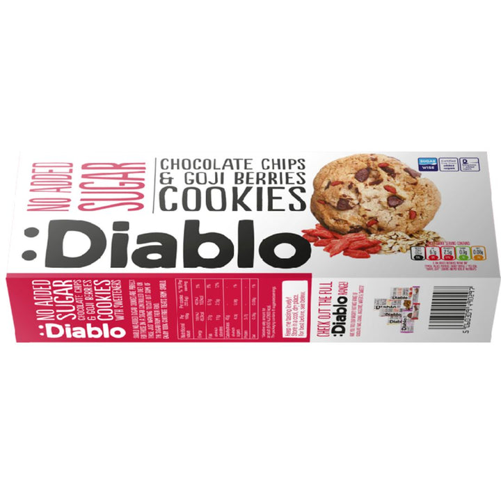 Diablo Chocolate Chip With Goji Berries Cookies Sugar Free, 135g