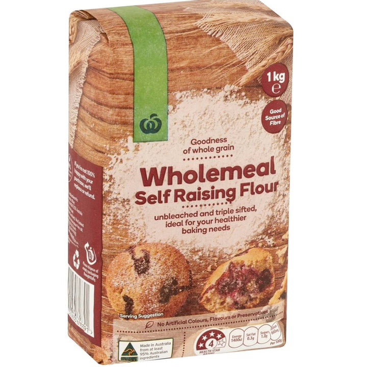 Woolworths Wholemeal Self Raising Flour, 1kg