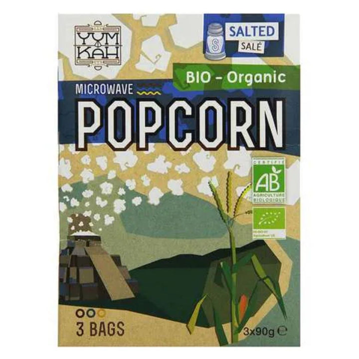 Yum Kah Bio Organic Salted Popcorn, 90g x 3 Pack