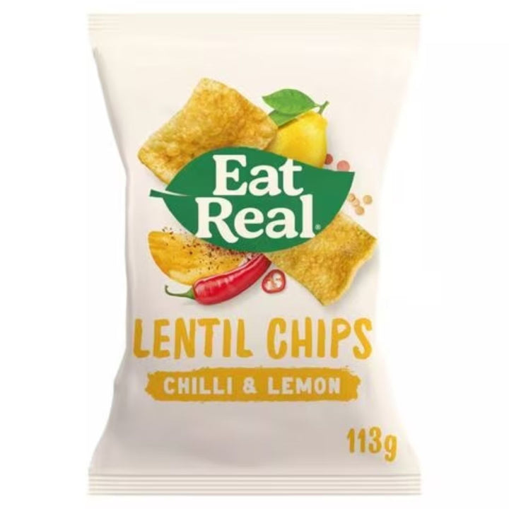 Eat Real Lemon And Chilli Lentil Chips, 113g