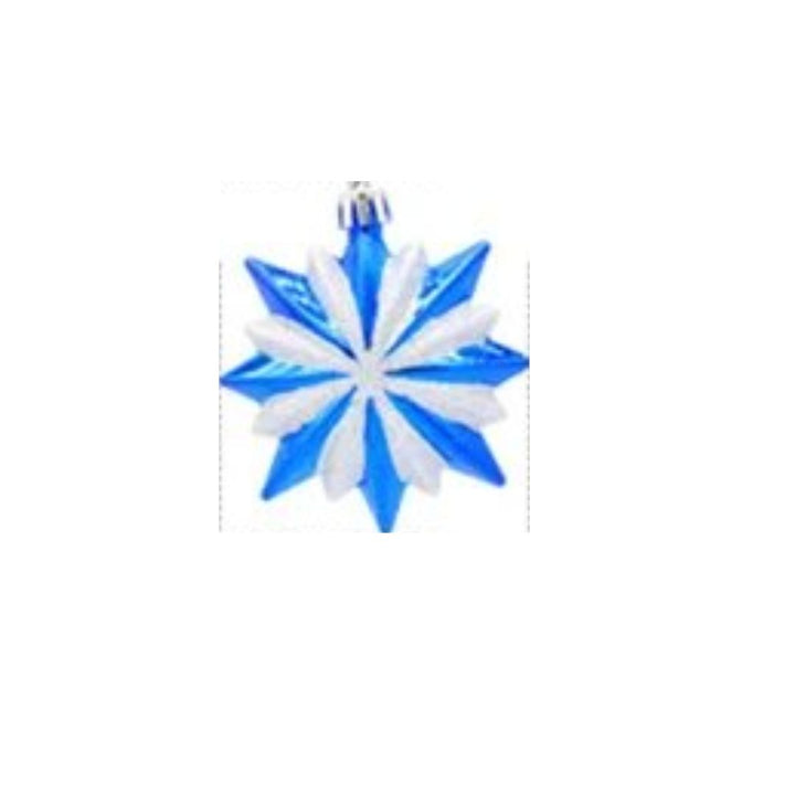 Christmas Tree Decorations Shining Star Ornaments-Blue,7cm, 4Pcs