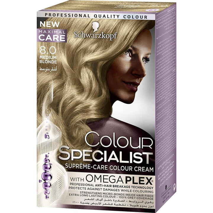 Schwarzkopf Color Specialist Omegaplex Hair Colour - 8.0 Medium Blonde