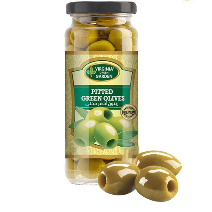 Virginia Green Garden Pitted Green Olives, 340g