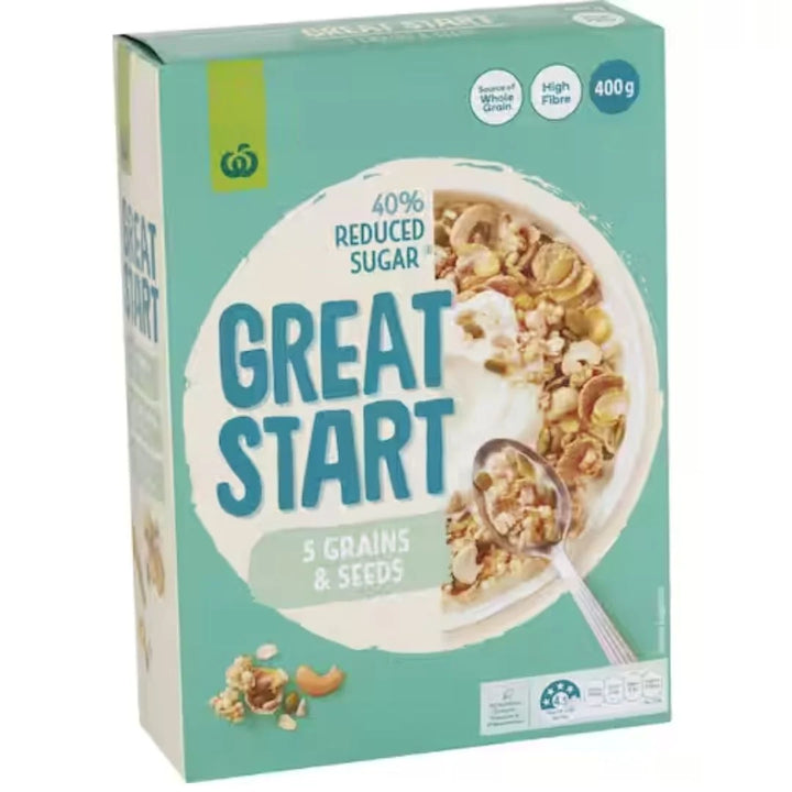 Woolworths Great Start Reduced Sugar Multigrain Cereal, 400g