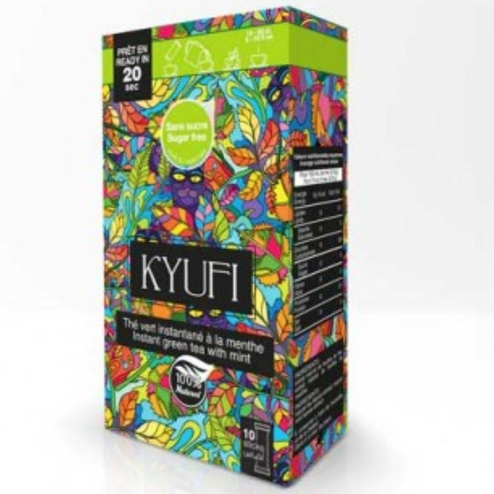 Kyufi Instant Mint Green Tea Sugar Free, 10x0.9g