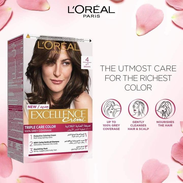 L'Oreal Paris Excellence Creme Permanent Hair Color 4.0 Brown