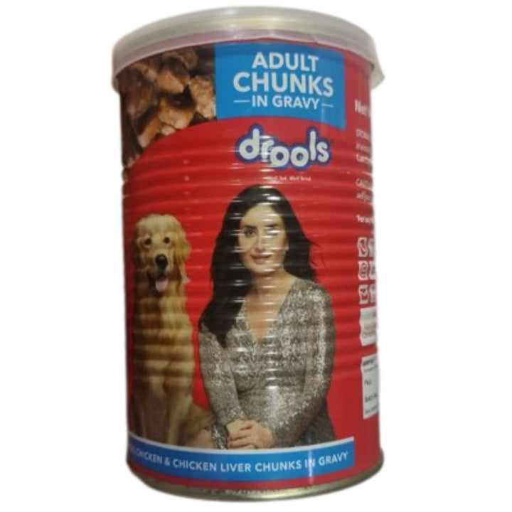 Drools Adult Wet Dog Food, Real Chicken and Chicken Liver Chunks in Gravy, 400g