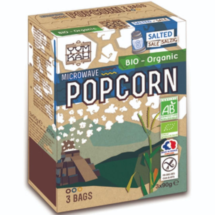 Yum Kah Bio Organic Salted Popcorn, 90g x 3 Pack