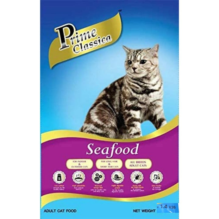 Prime Classica Seafood Flavor Dry food for cats, 1.4kg