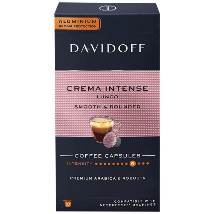 Davidoff Crema Intense Lungo Smooth & Rounded Coffee Capsules - 100% Arabica, 55g