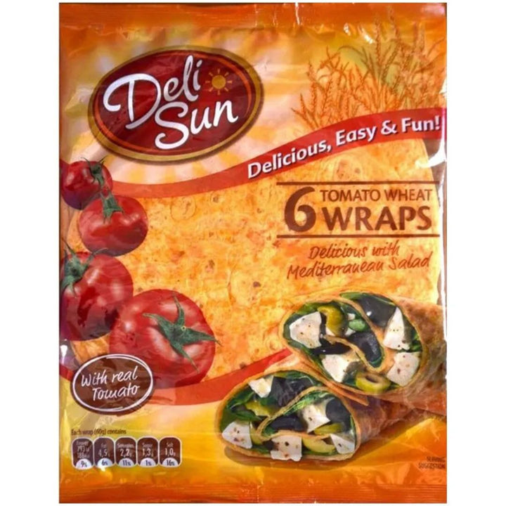 Delisun Tomato Wheat Tortillas Wraps, 360g