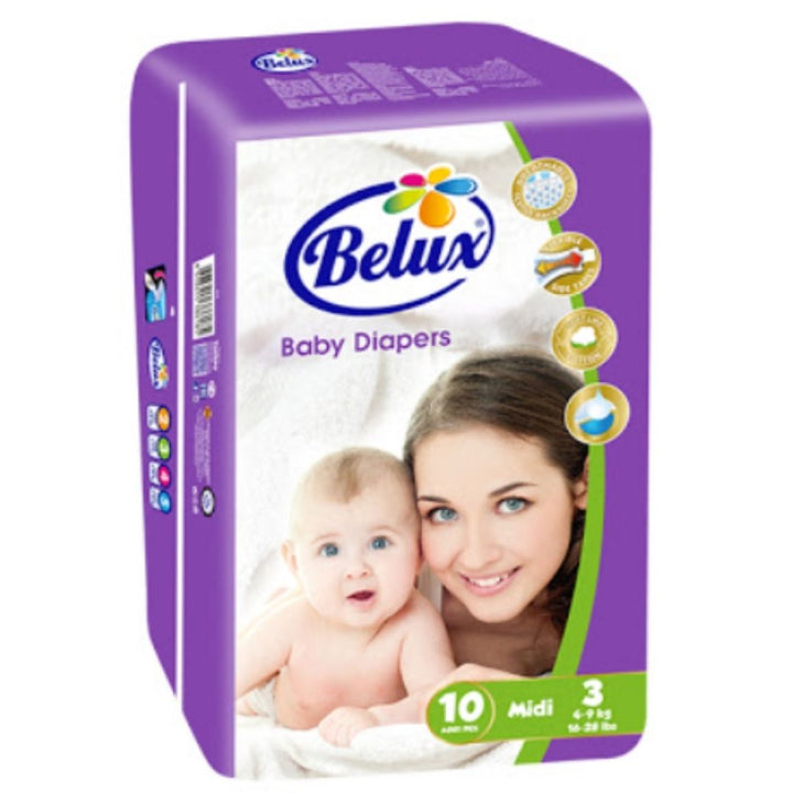 Belux 10 Baby Diapers Midi, 4-9 Kg