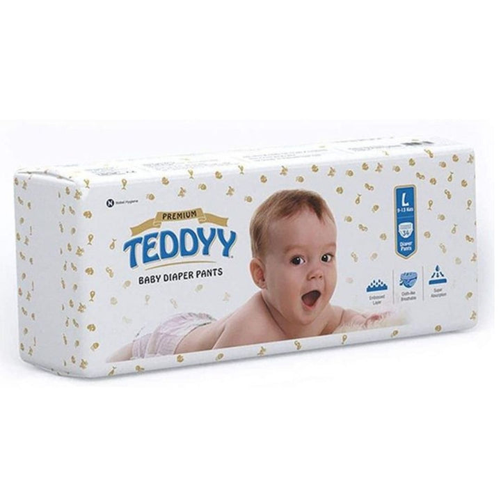 Teddyy Premium Baby Large 34 Diaper Pants, 34 pcs