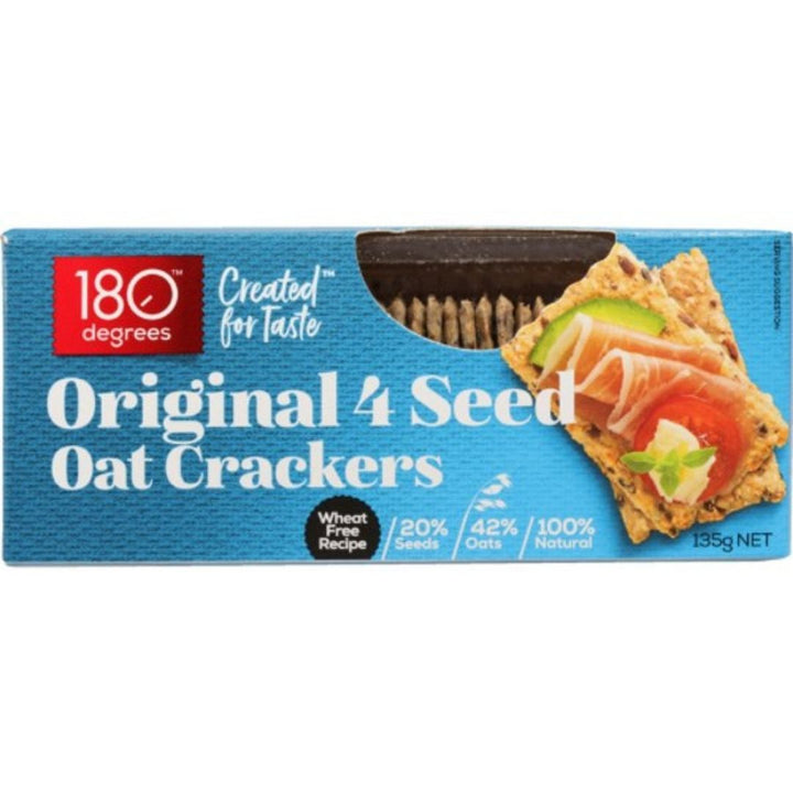 180 Degrees 4 Seed Cumin Oat Crackers, 135g