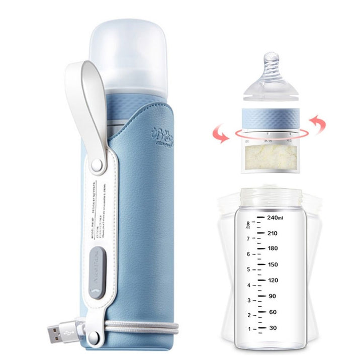 Portable Auto-Warming Baby Bottle