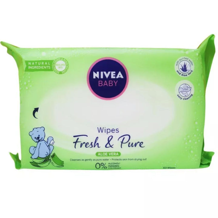 Nivea Baby Fresh and Pure Aloe Vera Wipes, 63wps