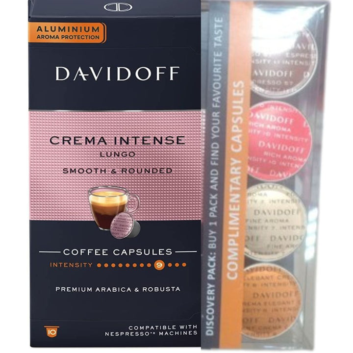 Davidoff Nespresso Capsules Crema Intense Lungo + Complimentary Capsules, 55g