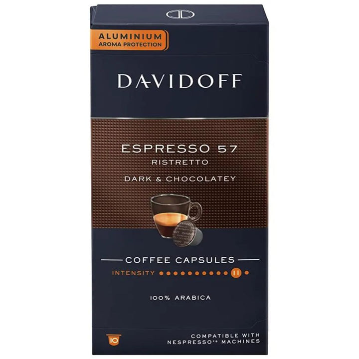 Davidoff Espresso 57 Ristretto Dark & Chocolatey Coffee Capsules - 100% Arabica, 55 g