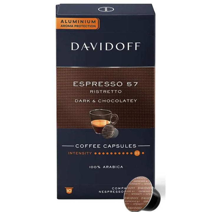 Davidoff Espresso 57 Ristretto Dark & Chocolatey Coffee Capsules - 100% Arabica, 55 g