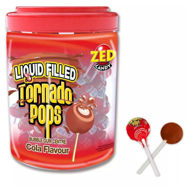 Zed Centre Cola Flavour Liquid Filled Tornado Pop Bubble Gum, 997.5g