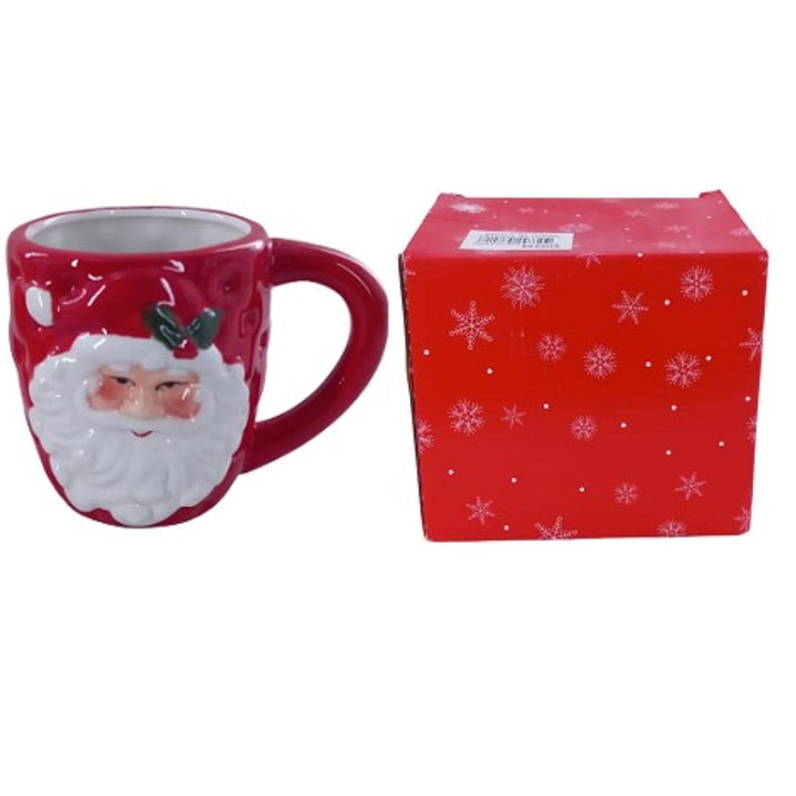 Red Christmas Coffee Mug With Santa Claus