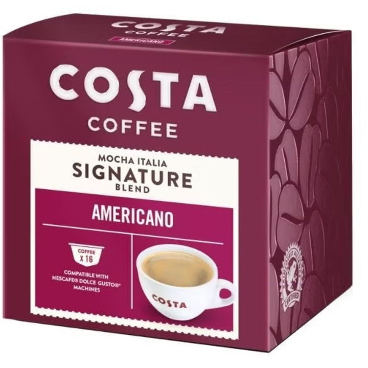 Costa Coffee Americano Mocha Italia Signature Blend 16 Dolce Gusto Pods, 121.6g