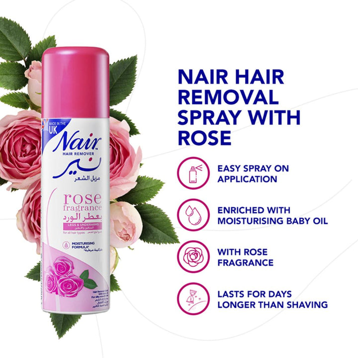 Nair Hair Removal Spray Rose, 200ml