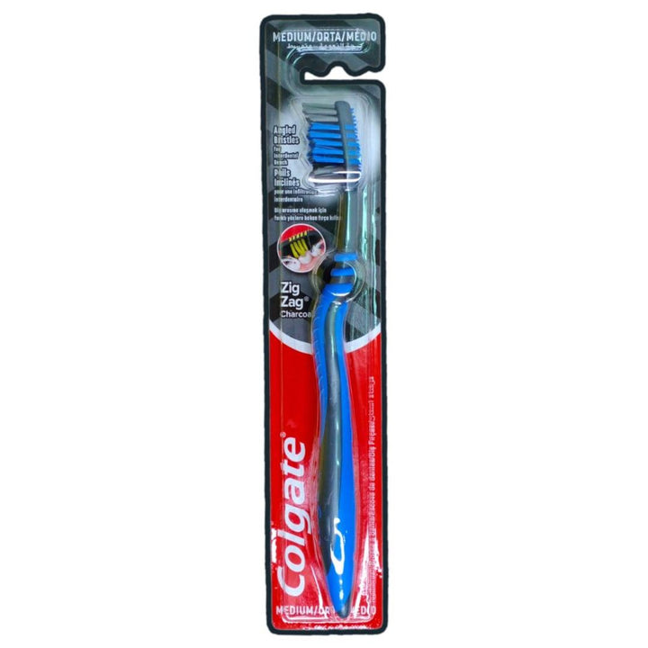 Colgate Zig Zag Charcoal Medium Toothbrush Blue