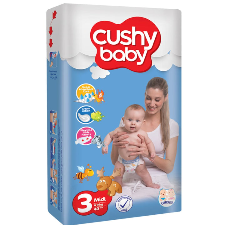 Cushy Baby Midi, 4-9 kg, size 3, 70Pcs