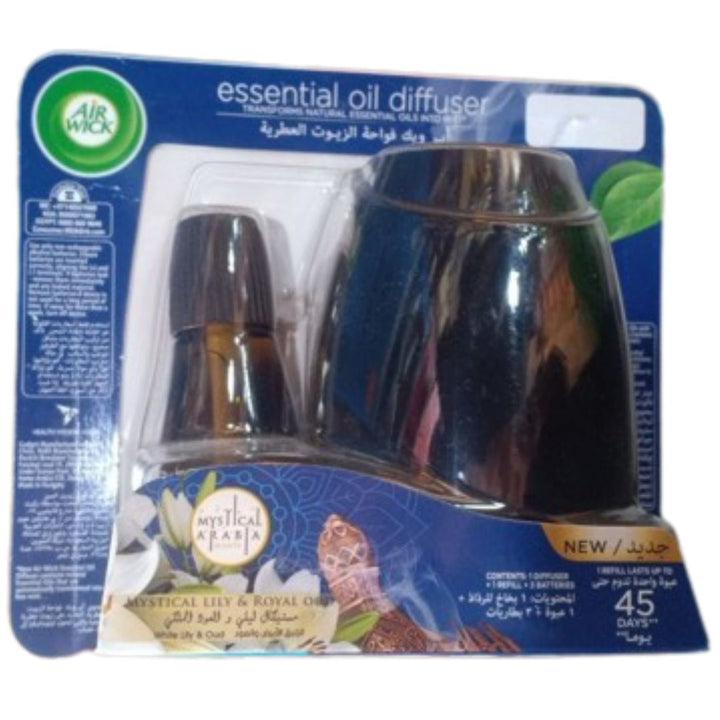 Air Wick Air Freshener Essential Oil Diffuser Kit, Mystical Lily & Royal Oud, 220ml