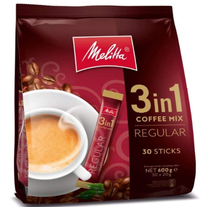 Melitta 3-In-1 Coffee Mix Regular, 30 x 20 g