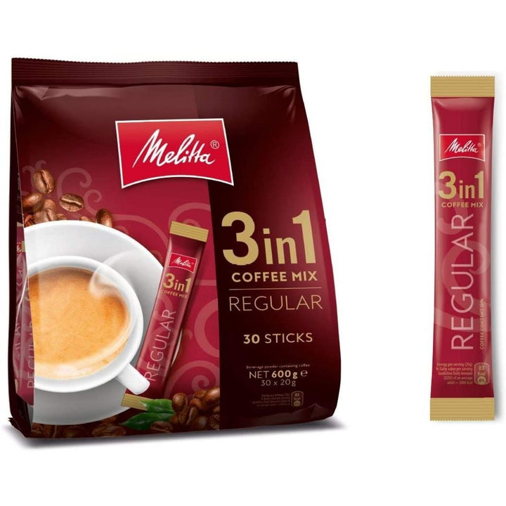 Melitta 3-In-1 Coffee Mix Regular, 30 x 20 g