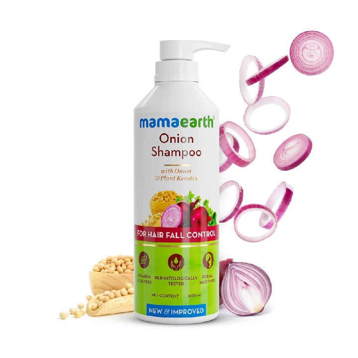 Mamaearth Onion Shampoo With Onion And Plant Keratin For Hair Fall Control, 250ml